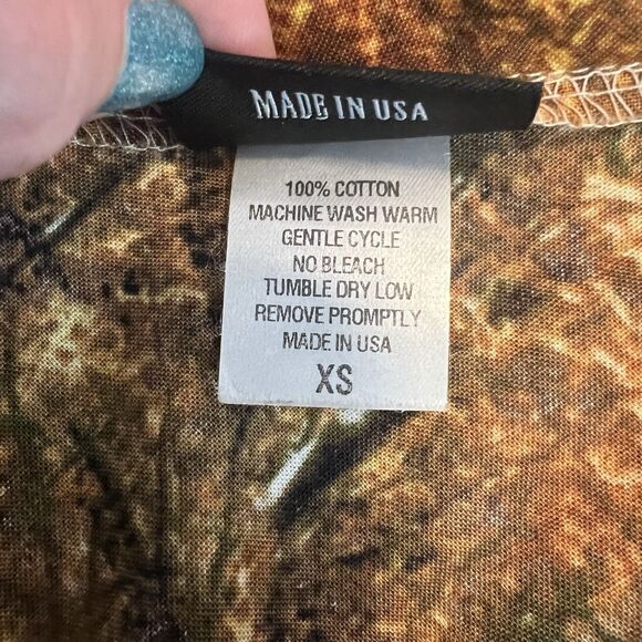 Retrolicious Dress Size XS Fall Forest Autumn Novelty Nature A Line Cap Sleeve - Picture 11 of 11